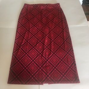 Kathy Lee Collection Plaid Red Skirt Size Large